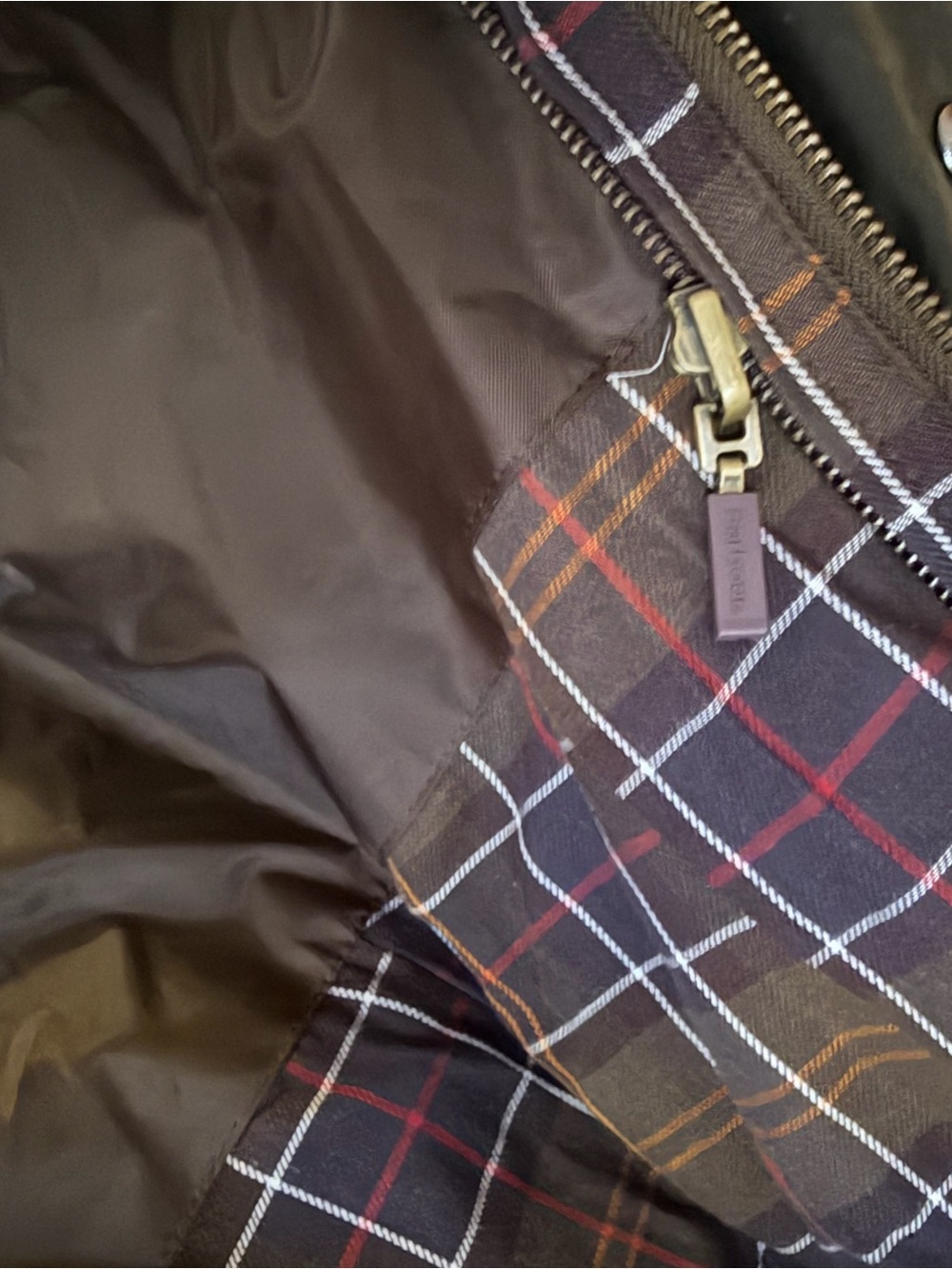 Barbour Olive Waxed Utility Jacket Beadnell with Cord Collar - Picture 6 of 16